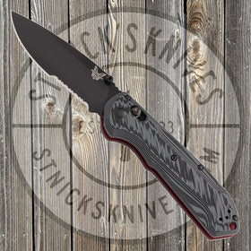 Benchmade - Freek - Grey/Black G10 - CPM-M4 - Combo Edge - Red Liners and Standoffs - 560SBK-1
