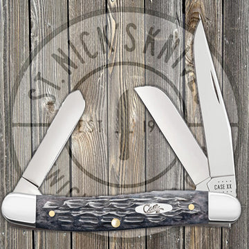 Case Medium Stockman - Pocket Worn Gray Bone - Crandall Jig - 58413