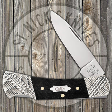 Case Lockback - Ebony Wood - Worked Bolsters - Velvet Box - 59672