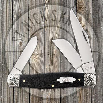 Case Large Stockman - Ebony Wood - Worked Bolsters - 59673