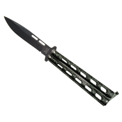 5” - Silver Vein - Black Blade - Butterfly Knife - 115