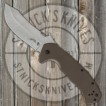 Kershaw - CKC-11K D2 - Emerson Opener - G10 Overlay - D2 Steel Blade - Steel Handle - 6031D2