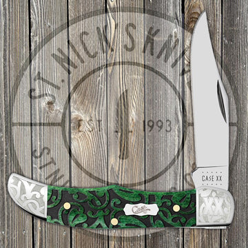 Case Pocket Hunter - Heartleaf Bermuda Green Bone - Scrolled - 60326