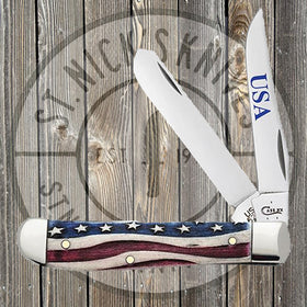 Case - Patriotic Smooth Natural Bone - Mini Trapper - 64135