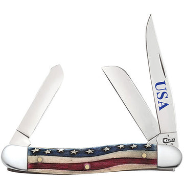 Case Medium Stockman - Star Spangled Natural Bone Color Wash - 64136