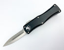 Microtech Hera - Stonewashed Serrated Double Edge Dagger - Black Chassis - 702-12-1