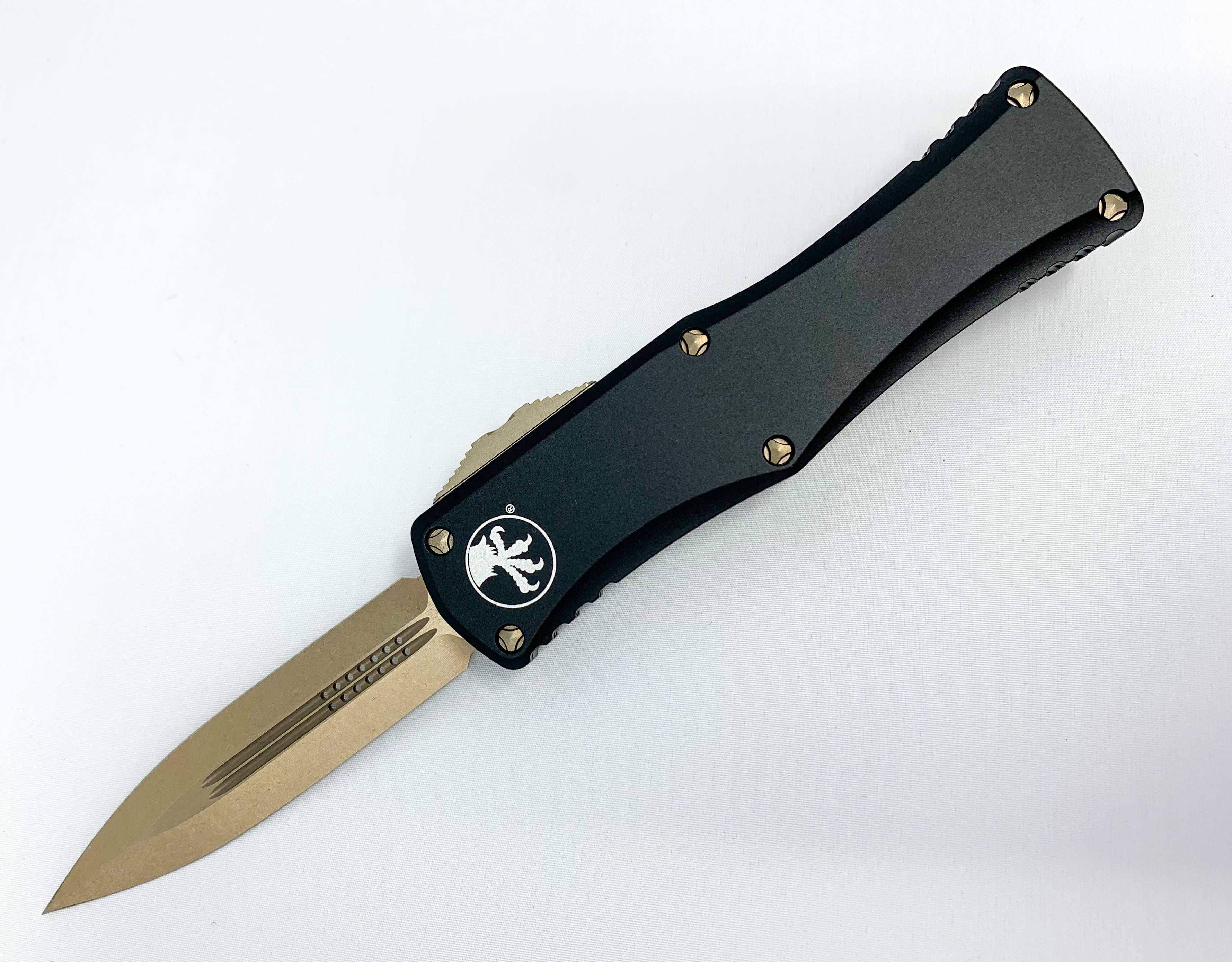 Microtech Hera - Bronzed Double Edge Dagger - Black Chassis - 702-13-1