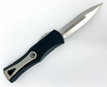 Microtech Hera - Stonewashed Serrated Double Edge Dagger - Black Chassis - 702-12 - 0