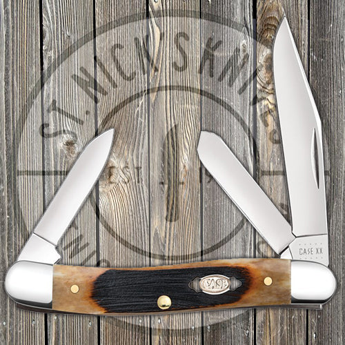 Case Medium Stockman - Dark Molasses Bone - Sawcut Jigged - 83143