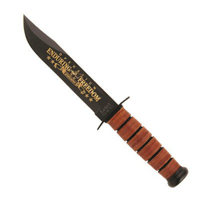 KA-BAR - USMC Commemorative Fighting Knife - OEF Afghanistan 7" Plain Blade - 9169