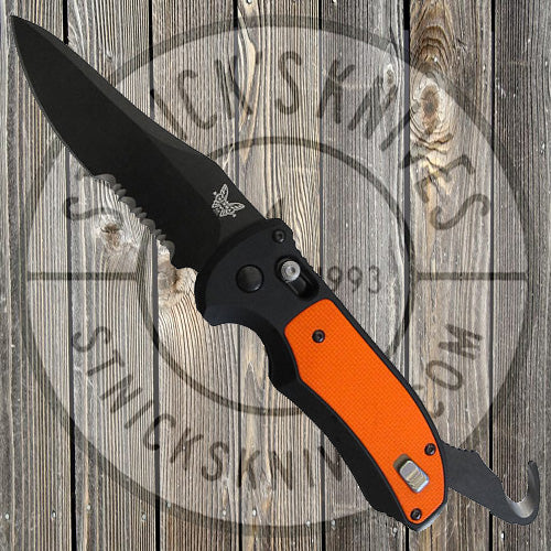 Benchmade - Triage - AXIS Lock - Automatic - Orange - Black Blade - Combo Edge - 9170SBK-ORG