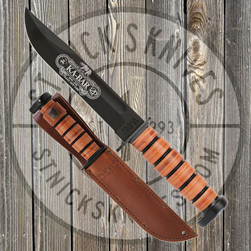 KA-BAR - Dog’s Head - 120th Anniv. - Engraved -  Leather Sheath - 9193