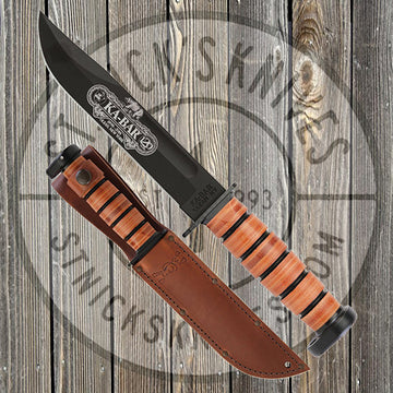 KA-BAR - Dog’s Head - 120th Anniv. - Engraved -  Leather Sheath - 9193
