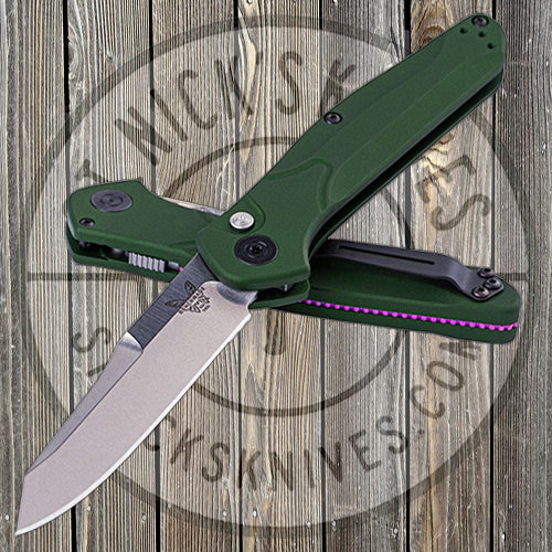 Benchmade - 9400 Auto - Osborne - Green Aluminum Handle - Plain S30V Blade