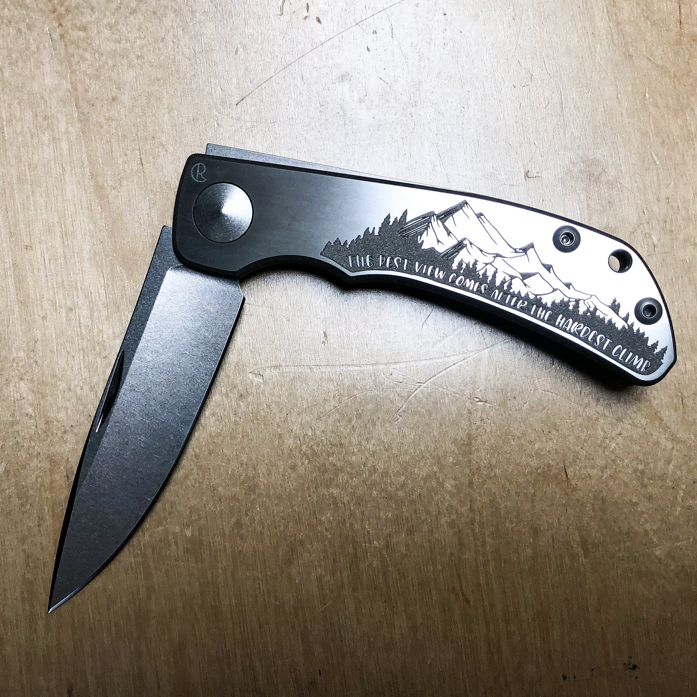 Chris Reeve Knives Impinda - Blade Show 2021 "The Best Views Come After the Hardest Climb" CAD Custom - CPM-35VN - IMP-1026