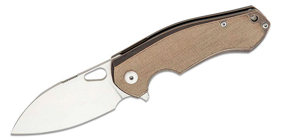 GiantMouse ACE Biblio - Bronze Handle with Natural Micarta Inlay - M390 - CLOSEOUT