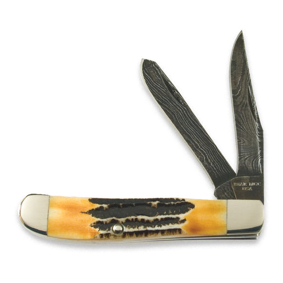 Bear & Son - Damascus Mini Trapper - India Stag Bone Handles - 507D