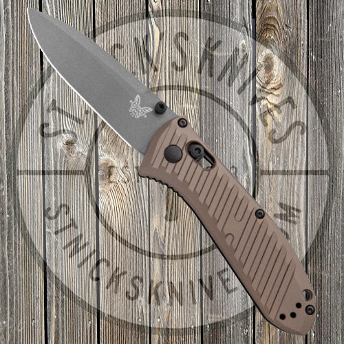 Benchmade - Limited Edition - Mini Presidio II - Plain Edge - Grey Finish - Bronze Aluminum - 575GY-2001