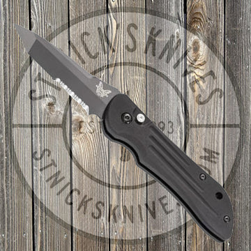 Benchmade - Mini Stryker - Automatic - Coated Blade - Combo Blade - 9501SBK
