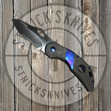 Olamic - Busker 365 - M390 Gusto  Blade - Satin Finish - Stonewash w/ Timascus Inlays - 101G