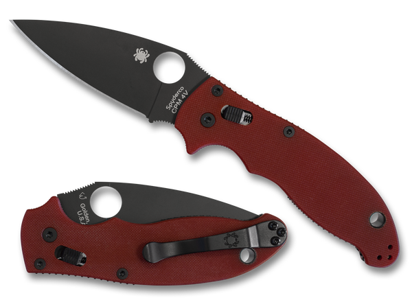 Spyderco Manix 2 - Red G-10 - Black CPM-4V Blade - St. Nick's Knives Exclusive - C101GPRDBK2