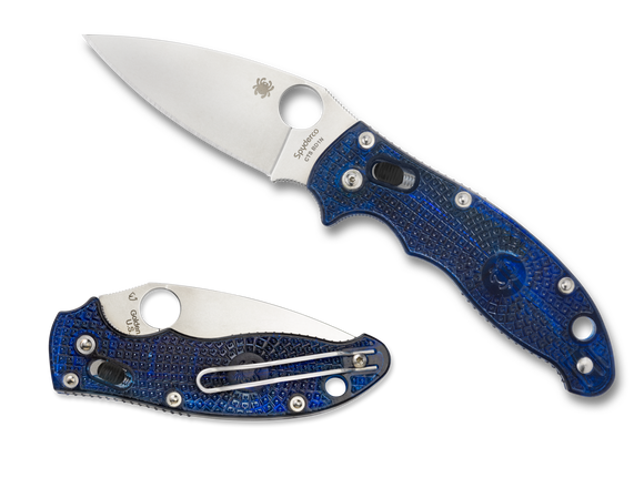 Spyderco Manix 2 Lightweight - Plain Edge CTS-BD1 - Translucent Blue FRN - C101PBL2