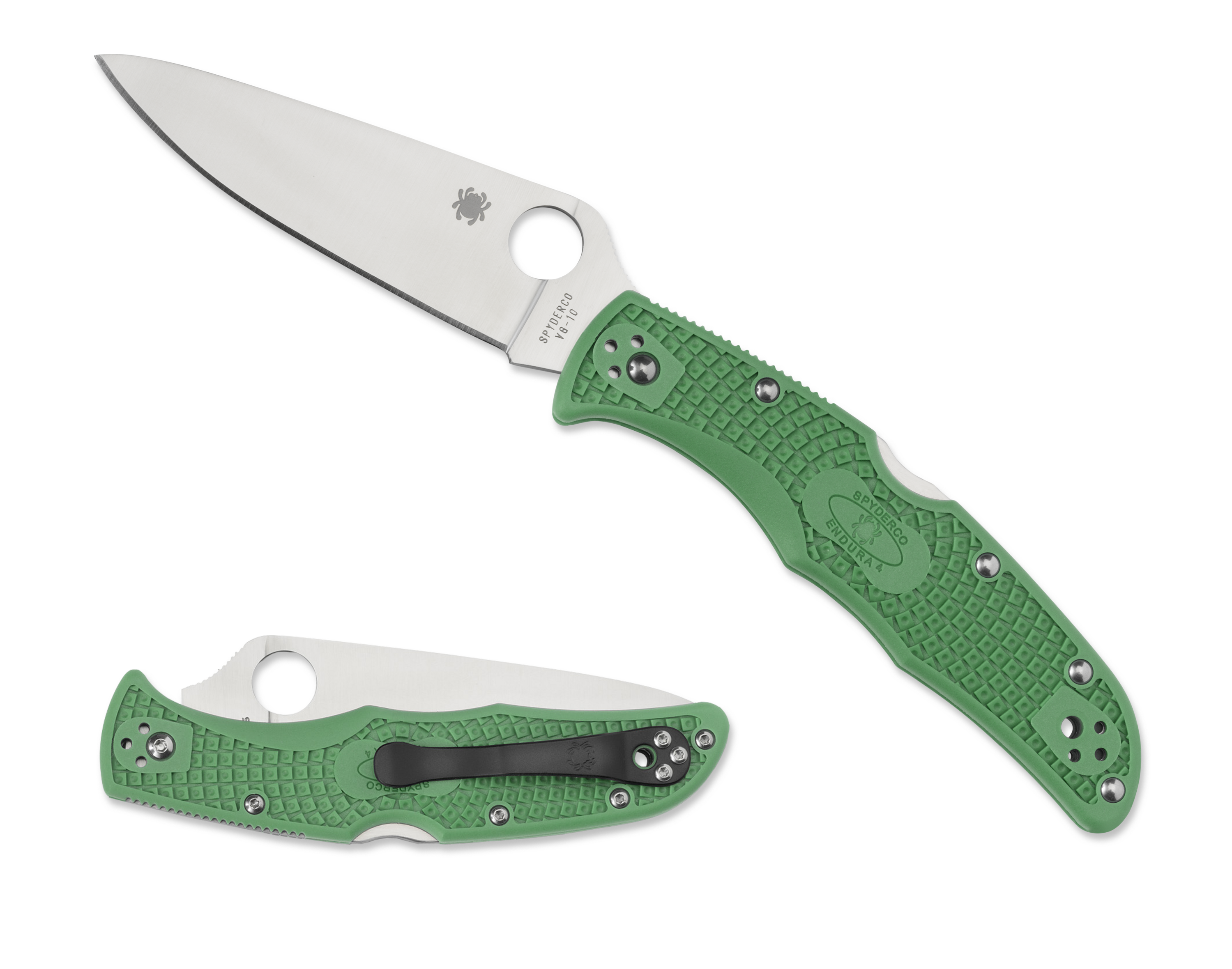 Spyderco Endura 4 - Flat Ground - Green FRN - C10FPGR