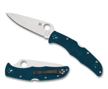 Spyderco Endura 4 - K390 - Plain Edge - Blue FRN - C10FPK390