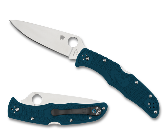 Spyderco Endura 4 - K390 - Plain Edge - Blue FRN - C10FPK390