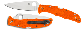 Spyderco Endura 4 - Flat Ground - Plain Edge - Orange FRN - C10FPOR