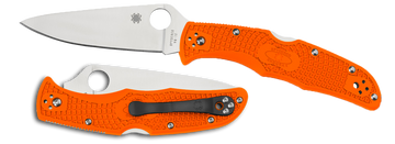 Spyderco Endura 4 - Flat Ground - Plain Edge - Orange FRN - C10FPOR