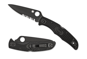 Spyderco Endura 4 - Flat Ground - Partially Serrated - Black FRN - C10PSBBK - SNK/WTO - Home Office