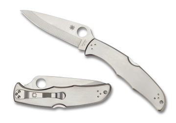 Spyderco Endura 4 - Plain Blade - Stainless Handle - C10P