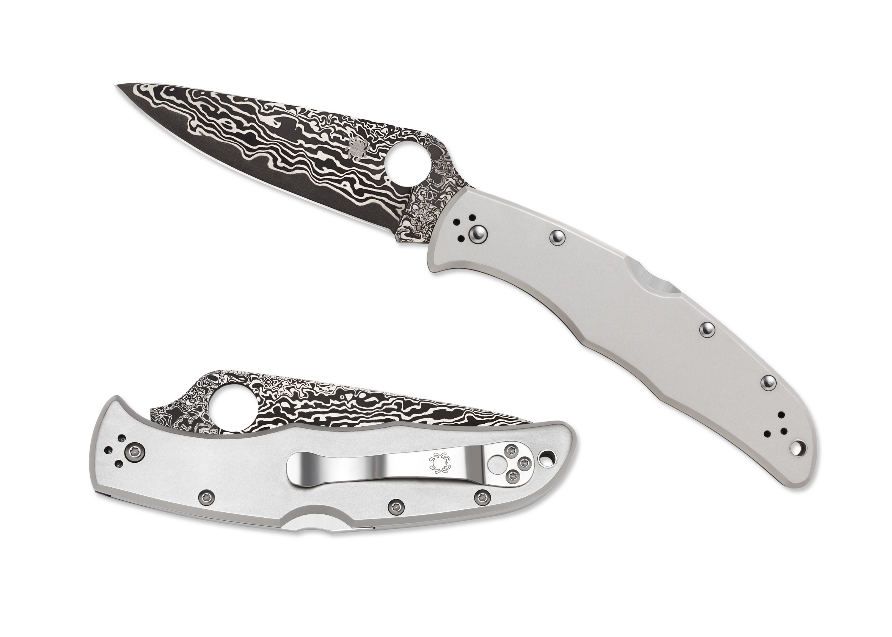 Spyderco Endura - Damascus Blade - Titanium Handle - C10TIPD