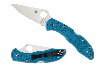 Spyderco Delica 4 - Flat Ground - Plain Edge - Blue FRN - C11FPBL