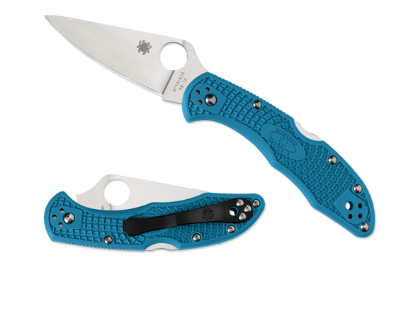 Spyderco Delica 4 - Flat Ground - Plain Edge - Blue FRN - C11FPBL
