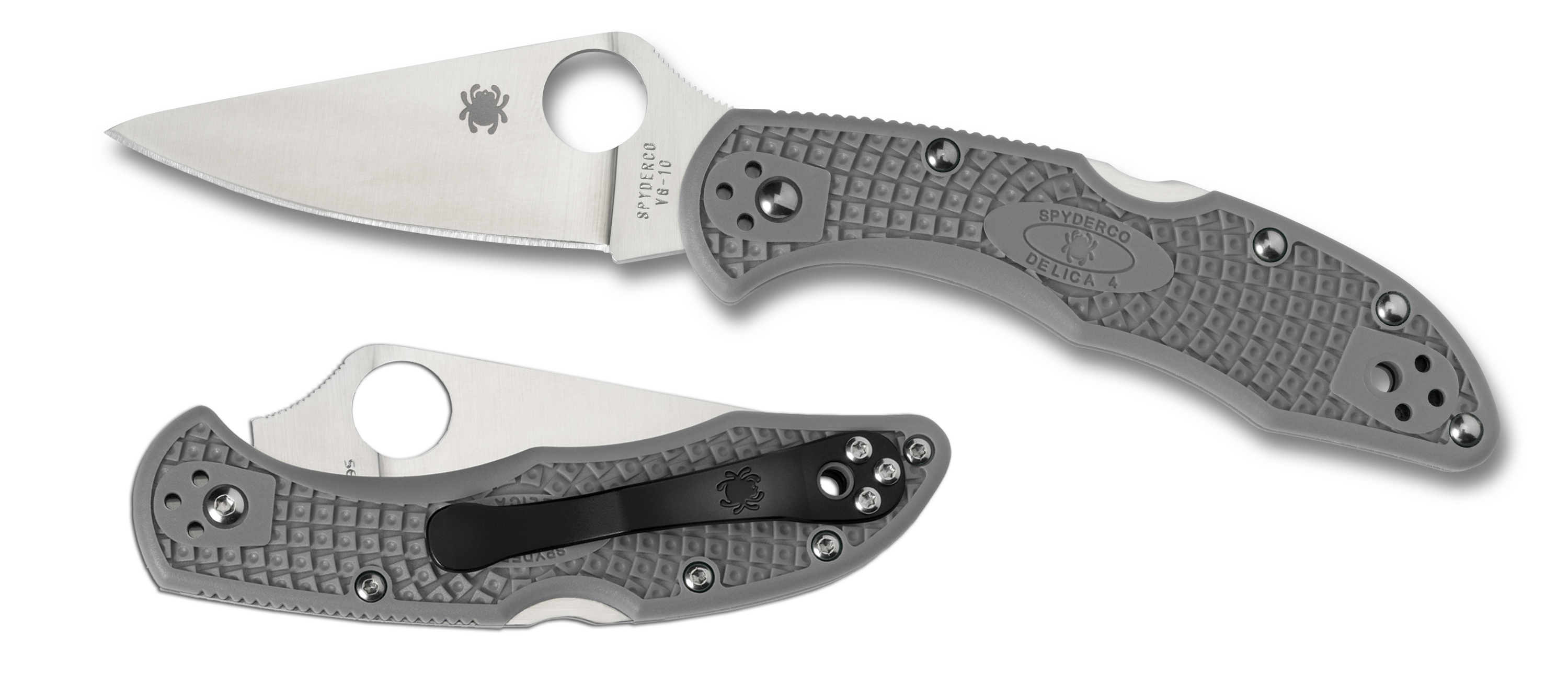 Spyderco Delica 4 - Flat Ground - Grey FRN - C11FPGY