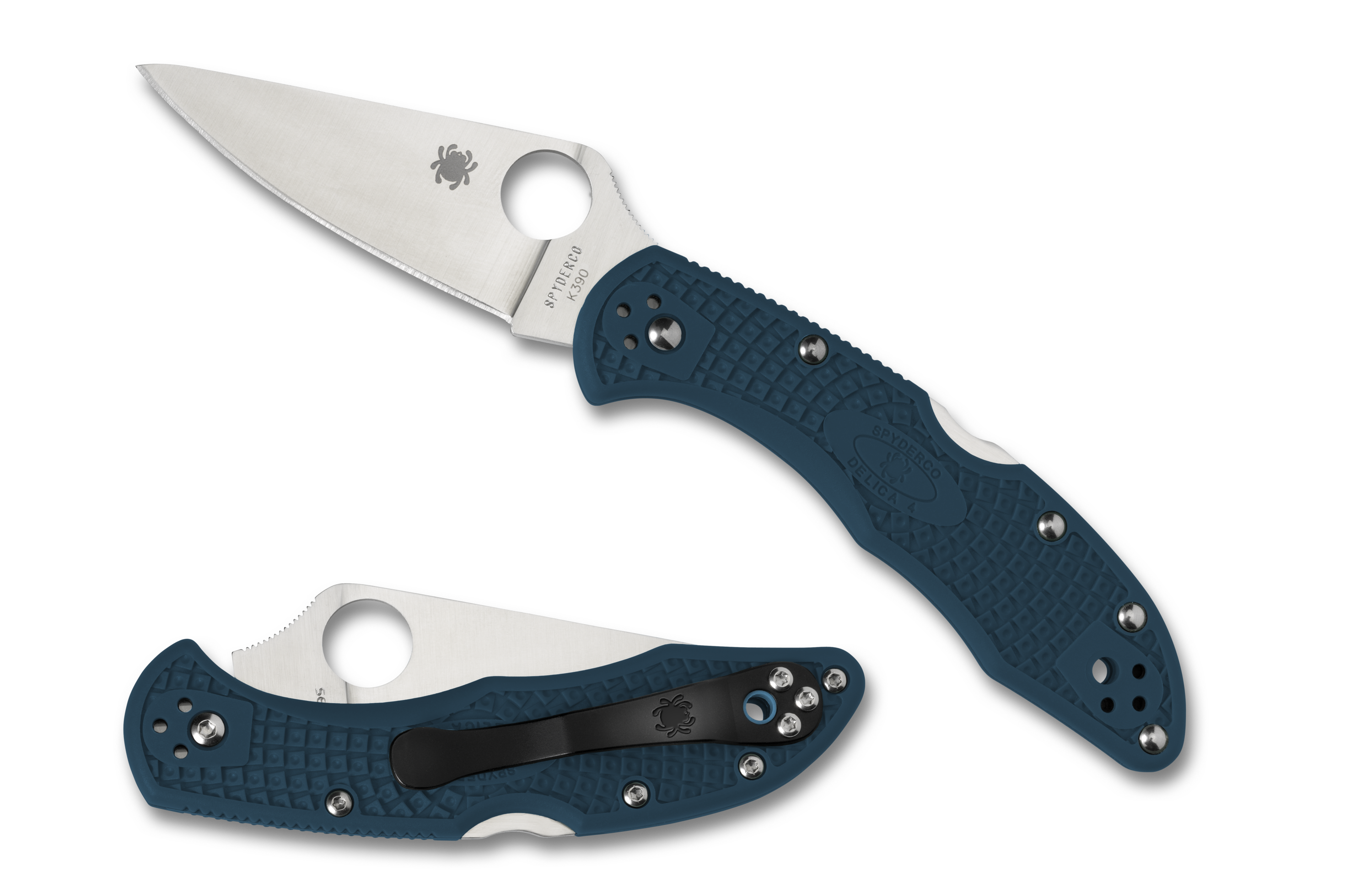 Spyderco Delica 4 Plain K390 Blade Blue FRN Handle C11FPK390