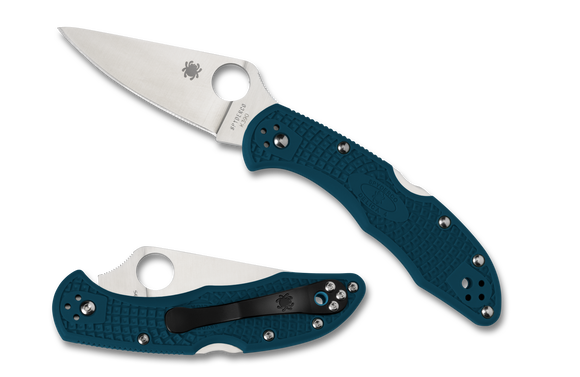 Spyderco Delica 4 - Plain K390 Blade - Blue FRN Handle - C11FPK390