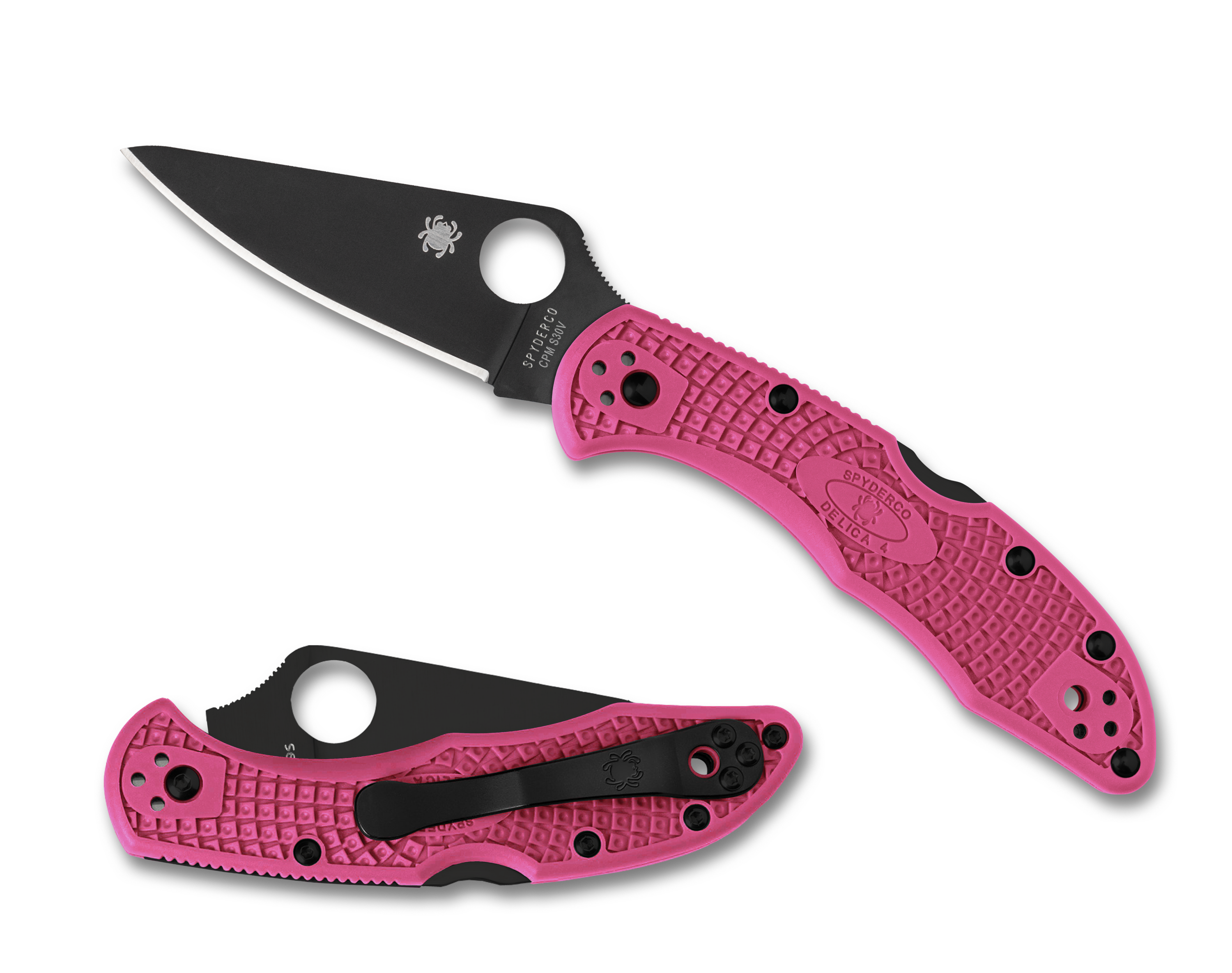Spyderco Delica 4 - CPM-S30V - Pink FRN - DLC Blade - C11FPPNS30VBK