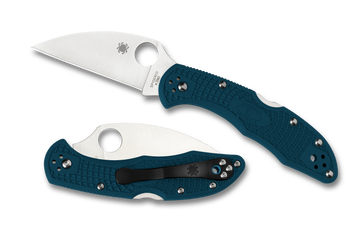 Spyderco Delica - Plain K390 Wharncliffe Blade - Blue FRN Handle - C11FPWK390