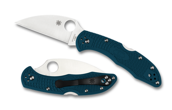 Spyderco Delica - Plain K390 Wharncliffe Blade - Blue FRN Handle - C11FPWK390