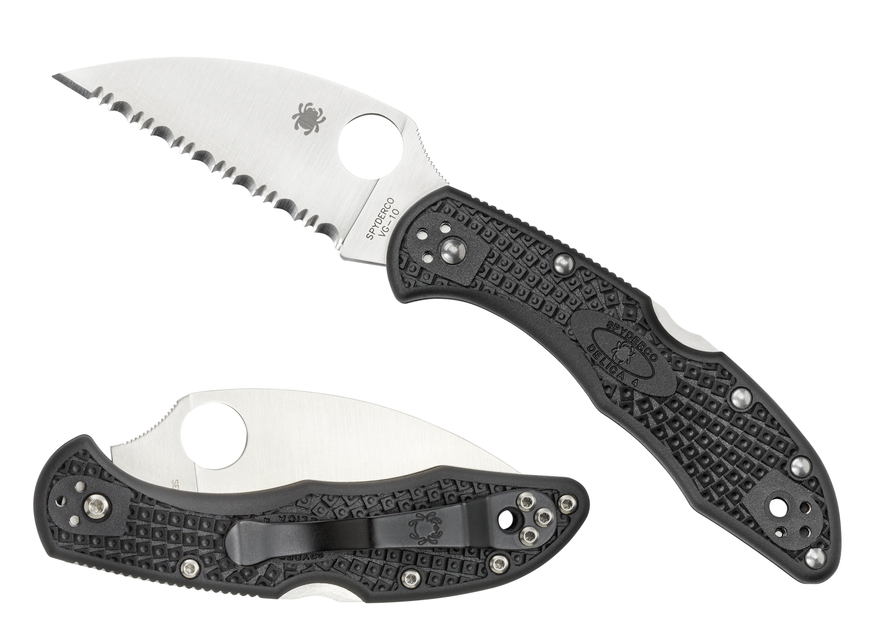 Spyderco Delica 4 - Fully Serrated - Wharncliffe - Black FRN - C11FSWCBK - CLOSEOUT