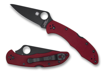Spyderco Delica 4 - St. Nick's Exclusive - Red G10 - HAP40/SUS410 Laminate Blade -  C11GPRDBKE