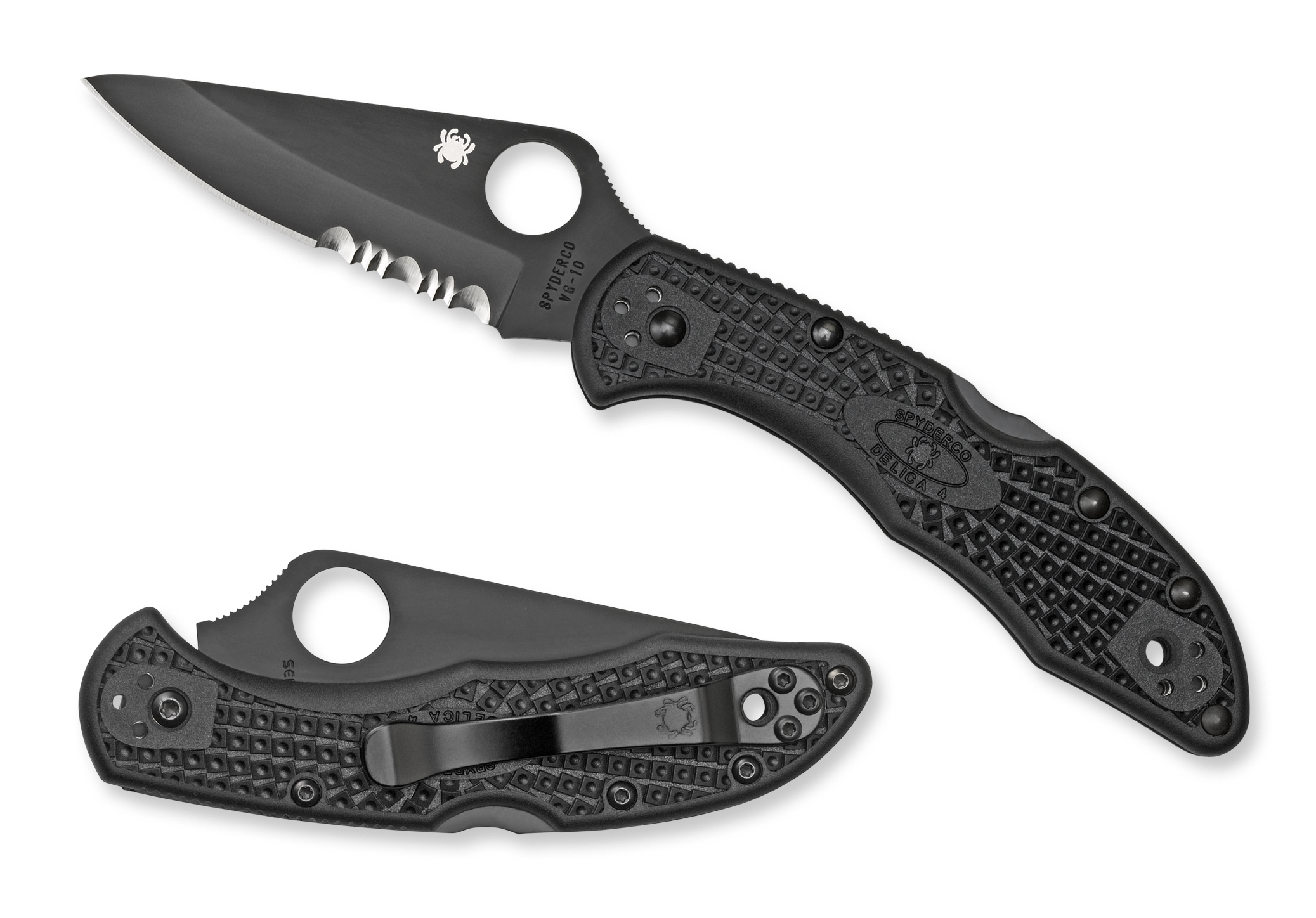 Spyderco Delica 4 - Flat Ground - Partially Serrated - C11PSBBK
