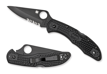 Spyderco Delica 4 - Flat Ground - Partially Serrated - C11PSBBK