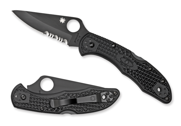 Spyderco Delica 4 - Flat Ground - Partially Serrated - C11PSBBK