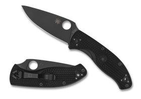 Spyderco Tenacious Lightweight - Plain Edge - Black Blade - Black FRN - C122PBBK