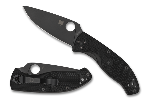 Spyderco Tenacious Lightweight - Plain Edge - Black Blade - Black FRN - C122PBBK