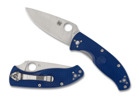Spyderco Tenacious - Plain Edge CPM-S35VN - Blue FRN - C122PBL - CLOSEOUT